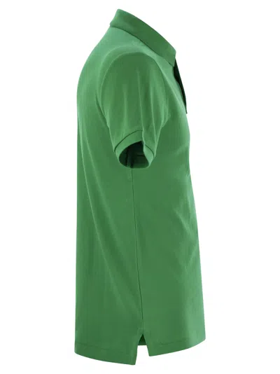 Polo Ralph Lauren Two-button Cotton Polo Shirt With Logo In Green