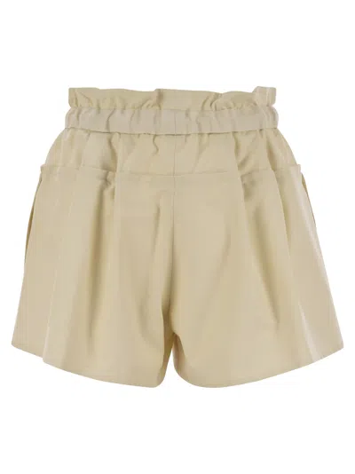 Moncler Cotton Blend Shorts In Metallic