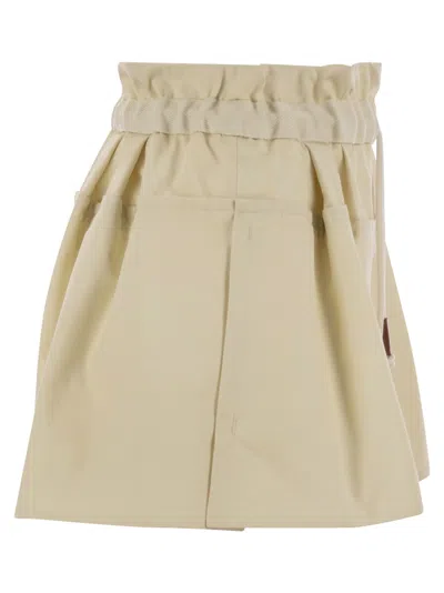 Moncler Cotton Blend Shorts In Metallic