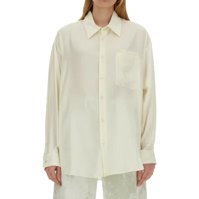 Lemaire Long-sleeve Cotton Shirt In White