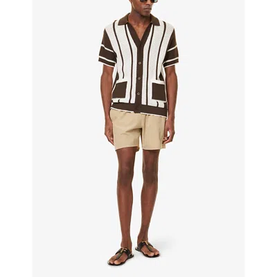 Polo Ralph Lauren Beige Solid Color Mid-trunk Swim Trunks