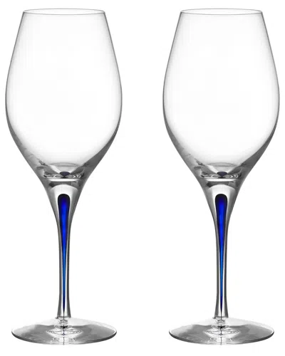 Orrefors Intermezzo Blue Wine Glasses, Set Of 2