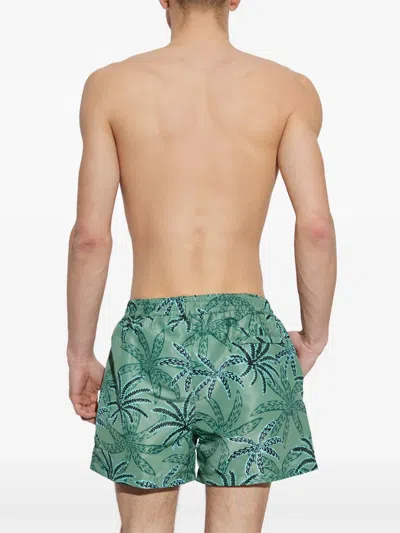 Paul Smith Mens Swim Short Palms In Green