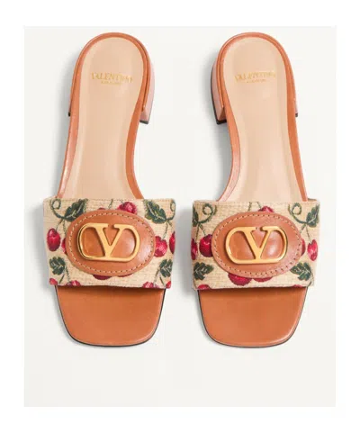 Valentino Slide Sandal "vlogo Signature" In Nude