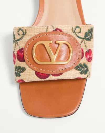 Valentino Slide Sandal "vlogo Signature" In Nude