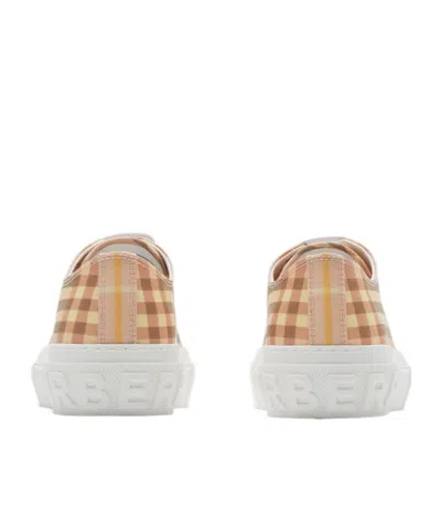 Burberry Lf Jack Low Sneakers Synthetic Teacup Check In White