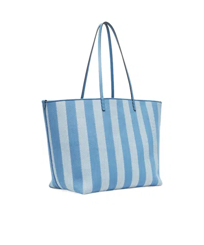 Fendi Blue Reversible Roll Large Shopper In Blue