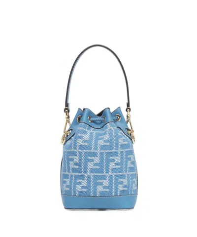 Fendi Mon Tresor Mini Bucket Bag In Blue