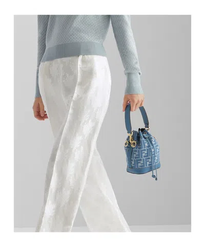 Fendi Mon Tresor Mini Bucket Bag In Blue