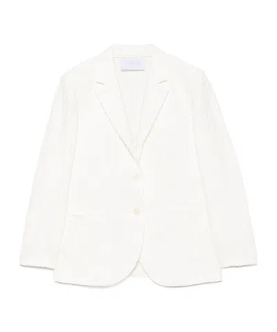 Harris Wharf London Cotton Blend Blazer Jacket In White