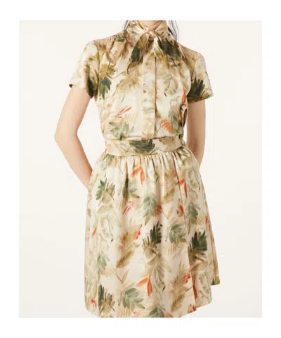 Loro Piana Febe Botanical Self-tie Blouse In Nude