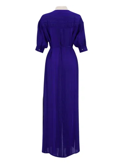 Zeus + Dione Silk Midi Dress In Blue