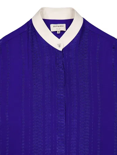 Zeus + Dione Silk Midi Dress In Blue