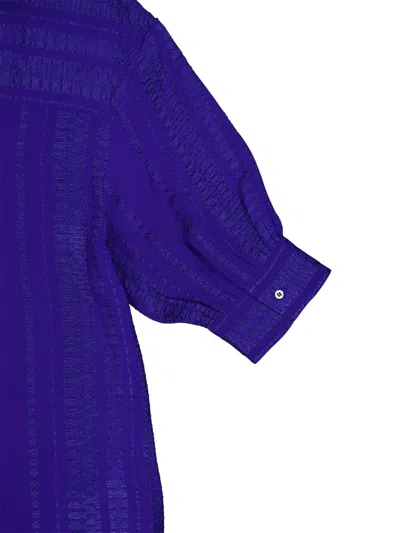 Zeus + Dione Silk Midi Dress In Blue