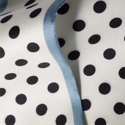 Miu Miu Printed Twill Scarf In Chalk White/black