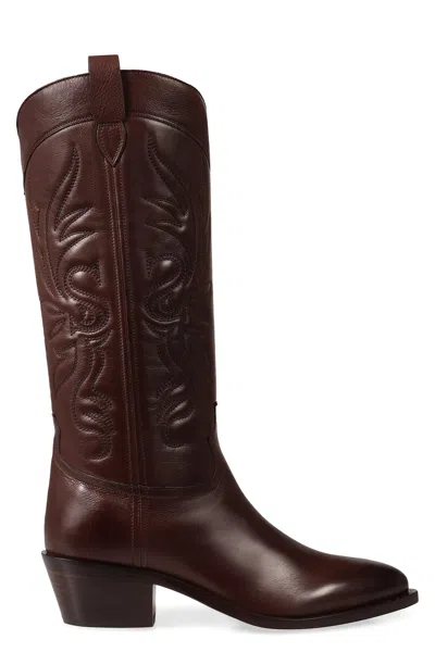 Sartore Leather Boots In Brown