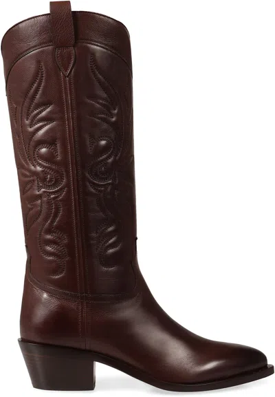 Sartore Leather Boots In Brown
