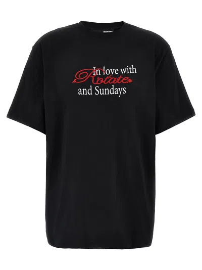 Rotate Birger Christensen Rotate Graphic Slogan Casual Top In Black