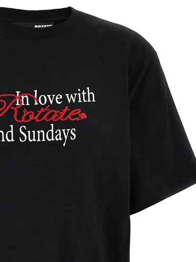 Rotate Birger Christensen Rotate Graphic Slogan Casual Top In Black