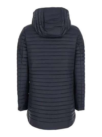 Save The Duck 'alima' Black Down Jacket With Tone-on-tone Logo Patch On The Sleeve In Black