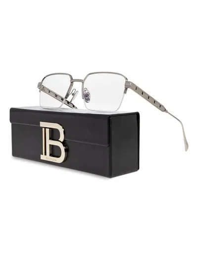 Balmain Rectangle-frame Glasses In 银色