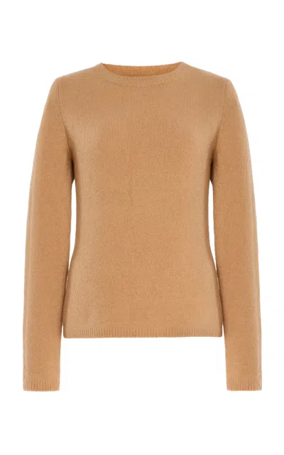 Sergio Hudson Crewneck Cashmere Sweater In Nude
