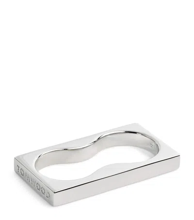 Tom Wood Sterling Silver Double Square Ring In Silver