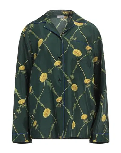 Burberry Dandelion-print Silk Pyjama Shirt In Green