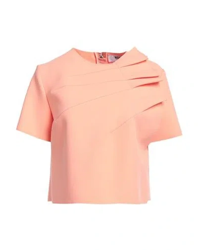Msgm Woman Top Apricot Size 10 Polyester, Viscose, Elastane In Orange