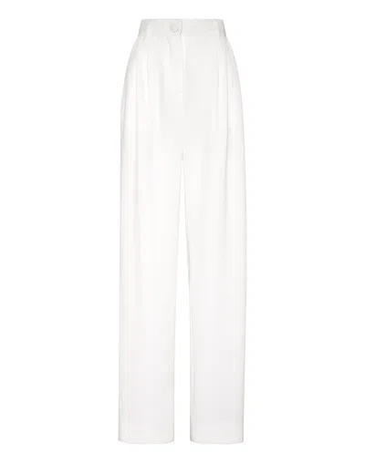 Philipp Plein High-waisted Tailored Trousers In White
