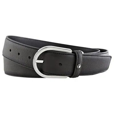 Montblanc Horseshoe Ring Buckle Belt In Black