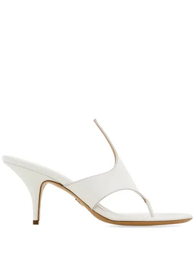 Ferragamo Lyrai Leather Mules In White