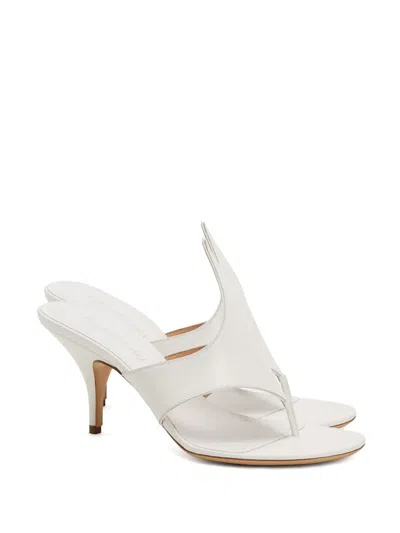 Ferragamo Lyrai Leather Mules In White