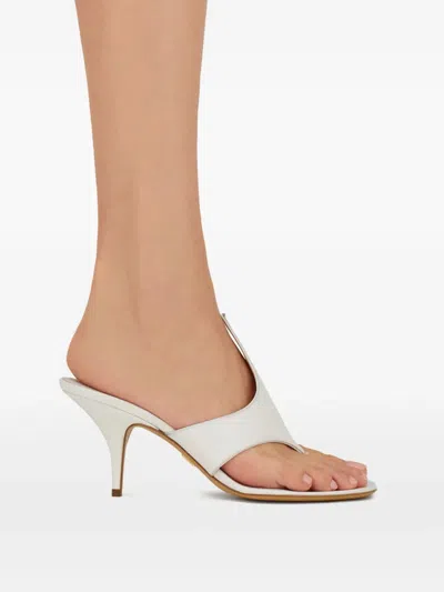 Ferragamo Lyrai Leather Mules In White