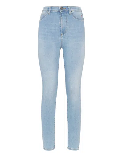 Philipp Plein High Waist Jegging Crystal In Multi