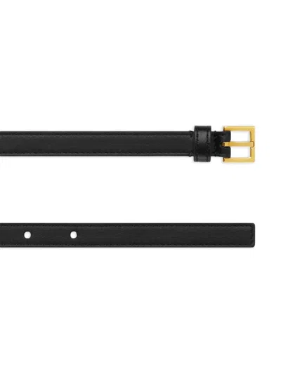 Versace Logo Leather Belt In Black