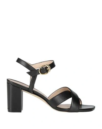 Stuart Weitzman Alyssa Crossover-strap Sandals In Black