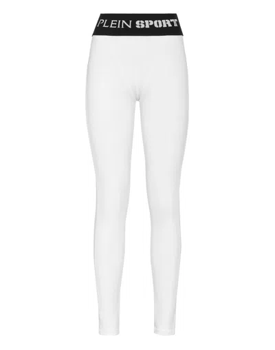 Plein Sport Jogging Push Up Leggings Basic In White