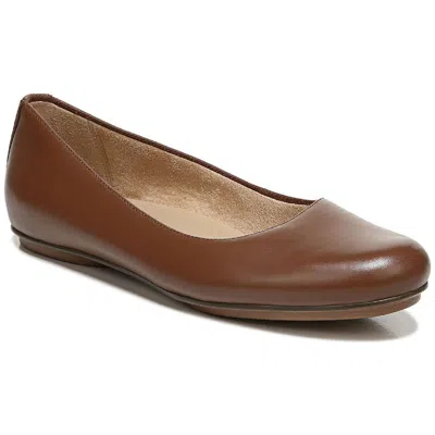 Naturalizer Maxwell Womens Leather Slip On Ballet Flats In Brown