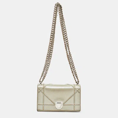 Pre-owned Dior Ama Flap Bag In Silver