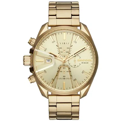 Diesel Men's Chronograph Ms9 Chrono Gold-tone Stainless Steel Bracelet Watch 47mm In Gold