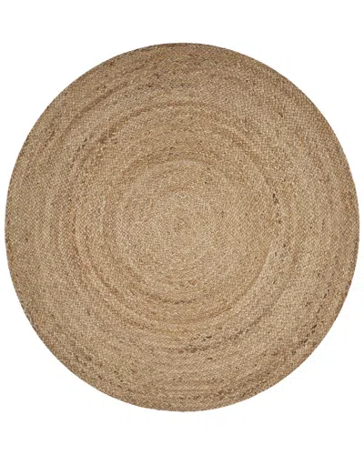 Lr Home Brynn Cel Solid Braided Stain Resistant Indoor Round Area Rug In Beige