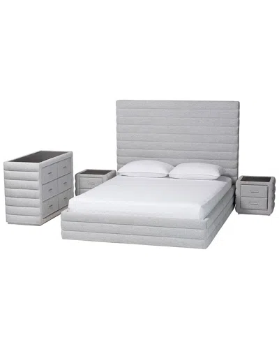 Baxton Studio Cadmus Modern Channel-tufted King Size 4pc Bedroom Set