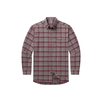 Southern Marsh Dewitt Plaid Flannel Button Down In Maroon & Dark Gray In Multi
