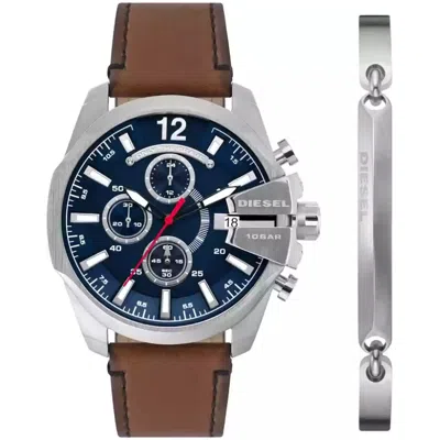 Diesel Men's Baby Chief Blue Dial Watch In Brown