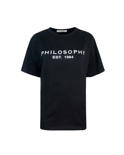 Philosophy Di Lorenzo Serafini T-shirt Nera Con Logo In Black