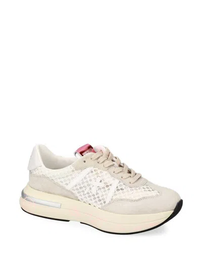 Premiata Luxe Mesh And Suede White Sneakers In Multicolor