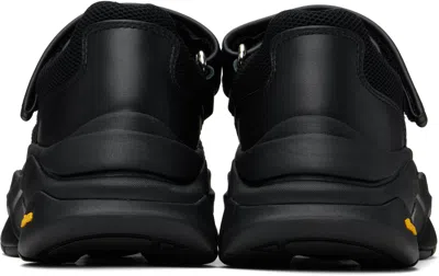 Y's Black Cow Leather Sneakers In 2 Black