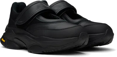 Y's Black Cow Leather Sneakers In 2 Black