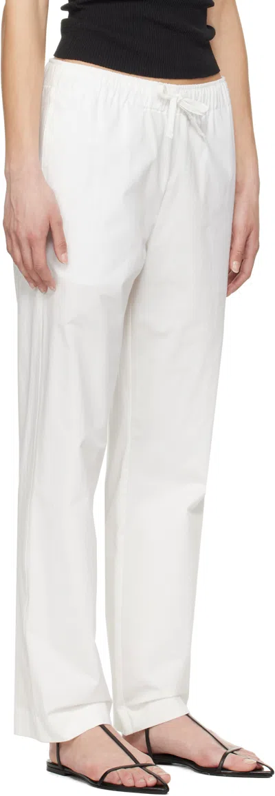 Nothing Written White Cotton Drawstring Trousers In White